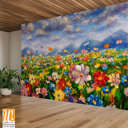 Oil painting of an endless wildflower field [WP-FVE-229]