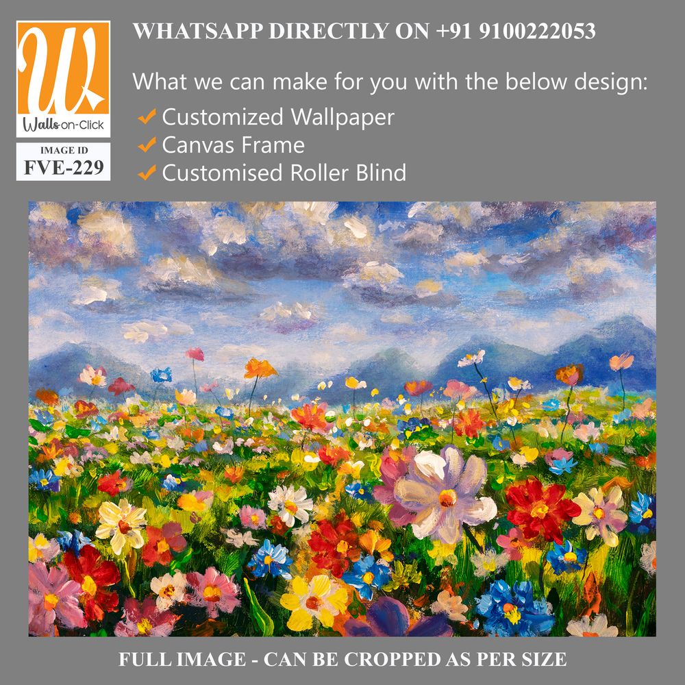 Oil painting of an endless wildflower field [WP-FVE-229]
