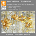 Abstract golden flowers on grey background [WP-FVE-236]