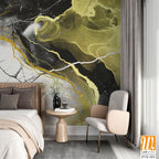 Abstract marble texture with gold and black lines [WP-FVE-433]