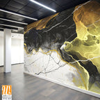 Abstract marble texture with gold and black lines [WP-FVE-433]