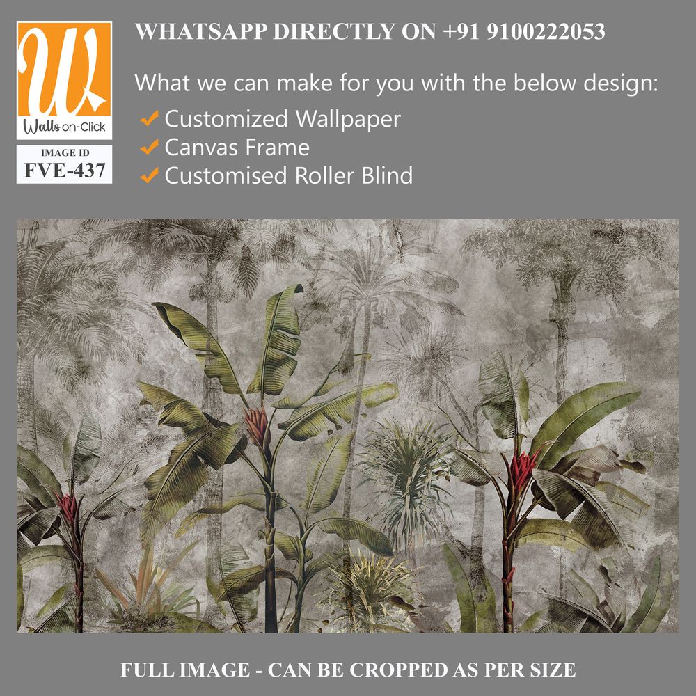 Vintage-style wallpaper of a tropical distressed wall [WP-FVE-437]