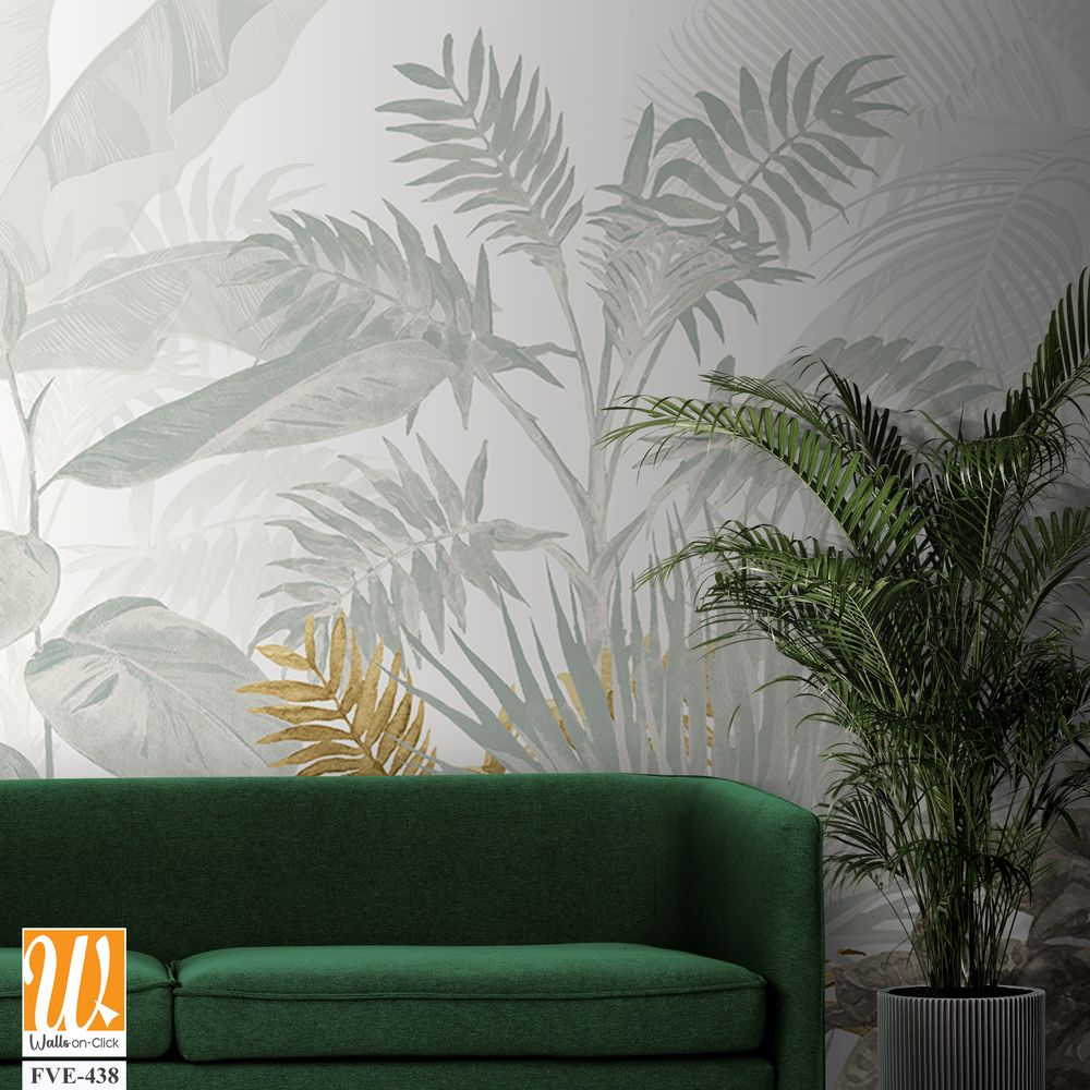 Tropical leaf wallpaper design, watercolor texture, nature background. [WP-FVE-438]