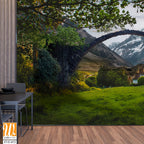 Stone arch bridge over a grassy valley [WP-FVF-073]
