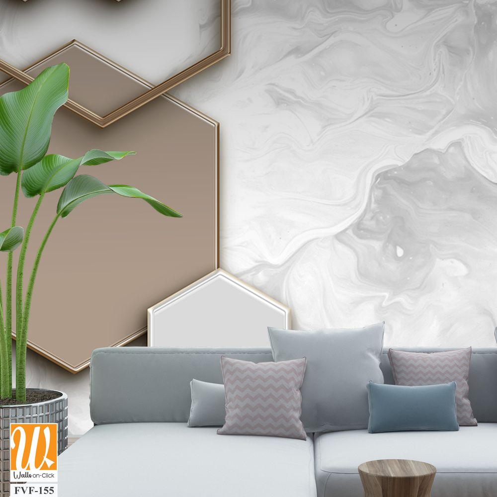 Modern design with hexagons and a marble effect [WP-FVF-155]