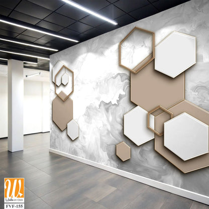 Modern design with hexagons and a marble effect [WP-FVF-155]