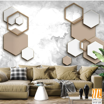 Modern design with hexagons and a marble effect [WP-FVF-155]