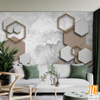 Modern design with hexagons and a marble effect [WP-FVF-155]