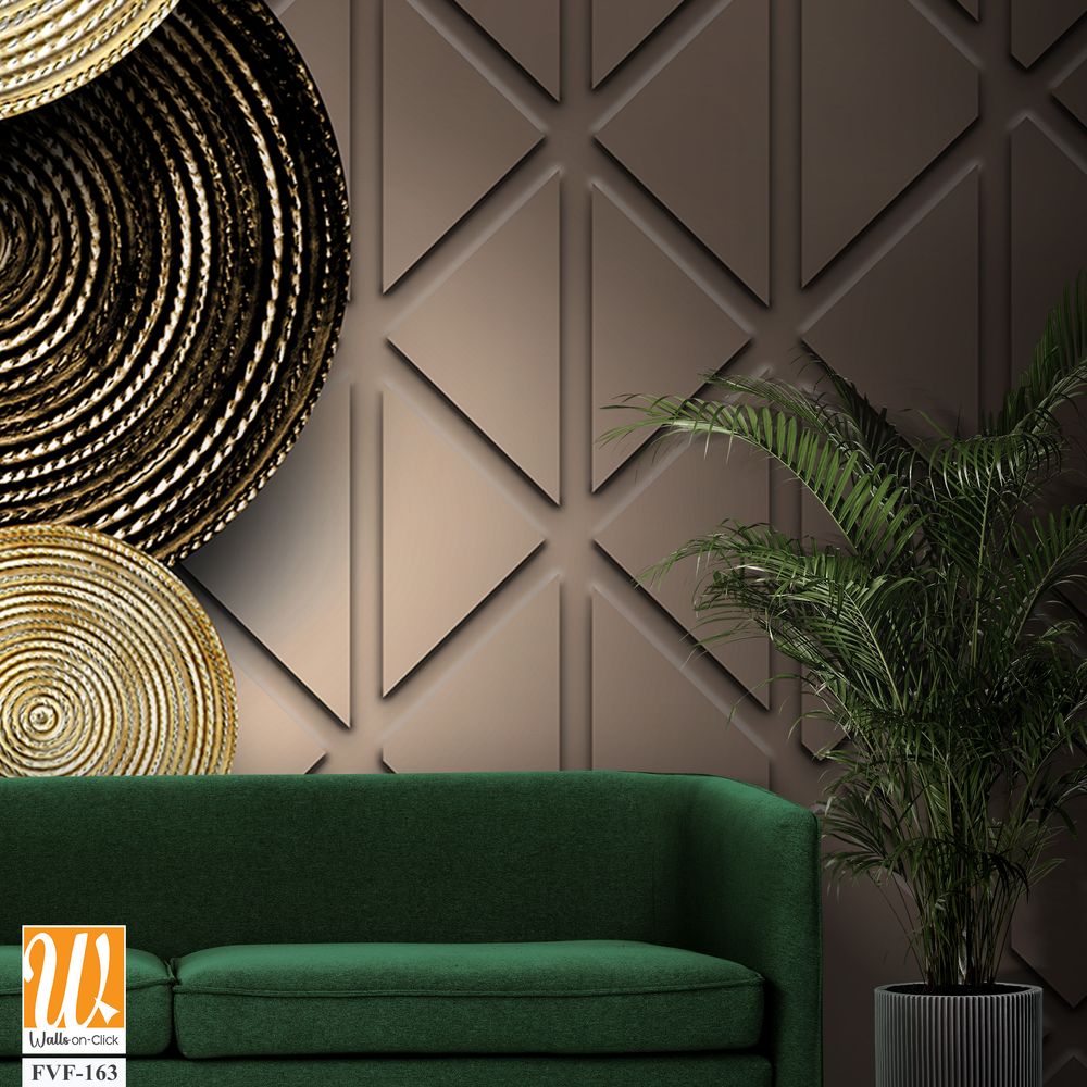 Brown and Gold Wicker Geometric Wall Mural [WP-FVF-163]
