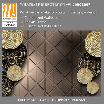 Brown and Gold Wicker Geometric Wall Mural [WP-FVF-163]