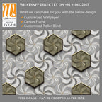 Grey and white swirls with brass hexagon tiles [WP-FVF-235]