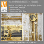 3D gold deer under the enchanted golden moon Wallpaper [WP-FVF-374]