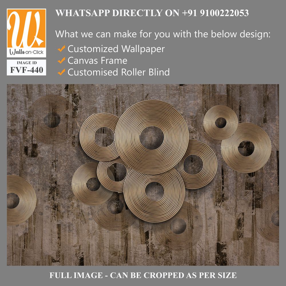 Modern mural of bronze circles on a grunge background [WP-FVF-440]