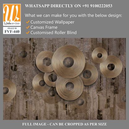 Modern mural of bronze circles on a grunge background [WP-FVF-440]