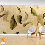 Leaves on a beige background, watercolor, paper texture [WP-FVF-441]
