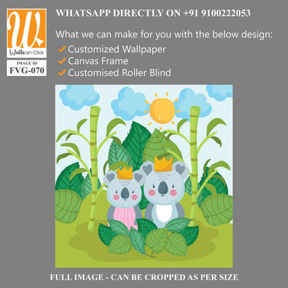 Cute cartoon koala couple wearing crowns [WP-FVG-070]