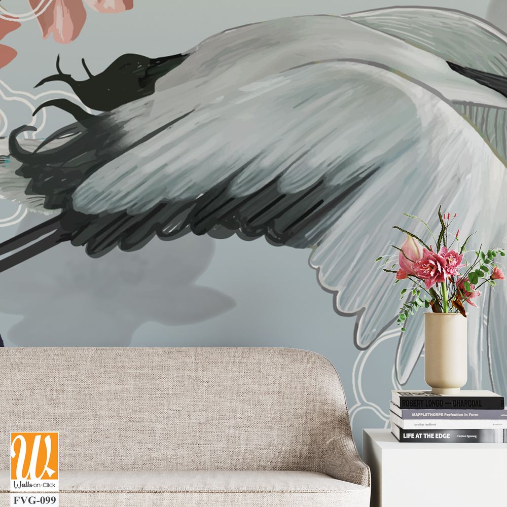 Beautiful white crane in flight [WP-FVG-099]