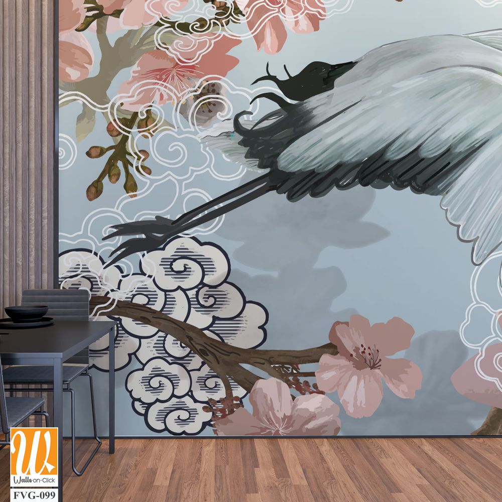 Beautiful white crane in flight [WP-FVG-099]