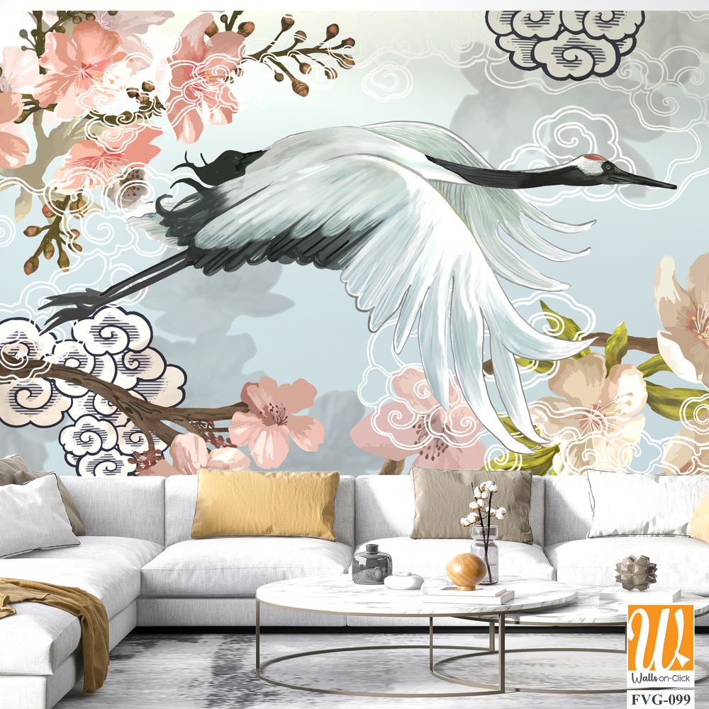 Beautiful white crane in flight [WP-FVG-099]