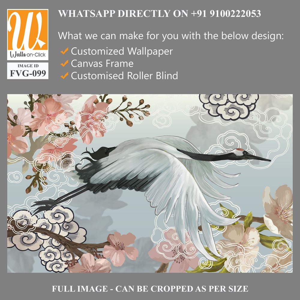 Beautiful white crane in flight [WP-FVG-099]