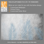 Palm leaves in light blue and gray on a concrete [WP-FVH-105]