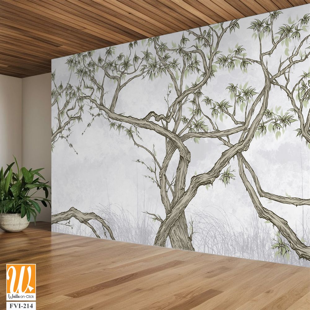 Trees climbing liants, leaves, nature, photo wallpapers in the room [WP-FVI-214]