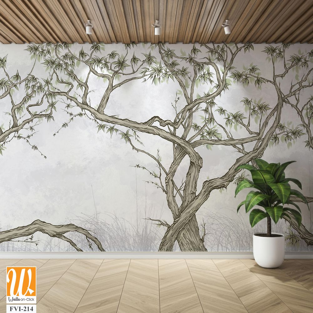 Trees climbing liants, leaves, nature, photo wallpapers in the room [WP-FVI-214]