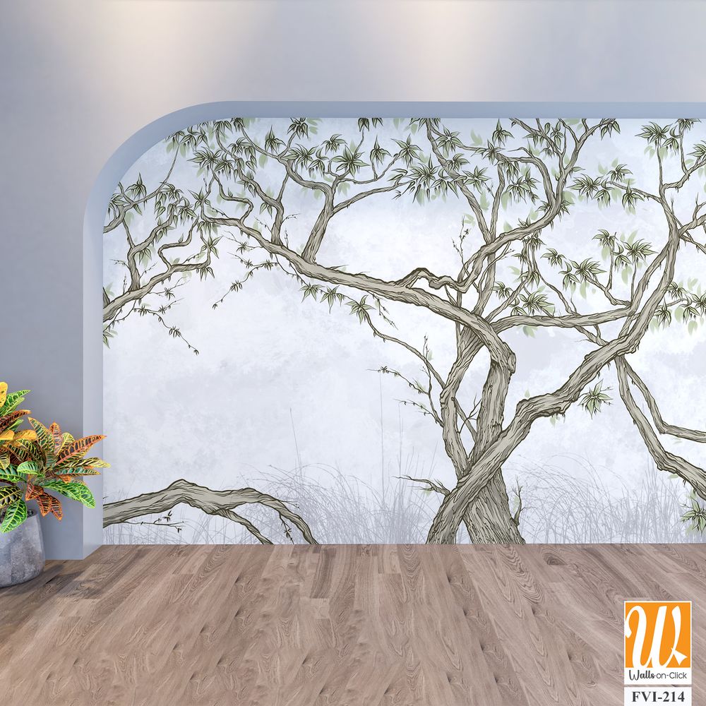 Trees climbing liants, leaves, nature, photo wallpapers in the room [WP-FVI-214]