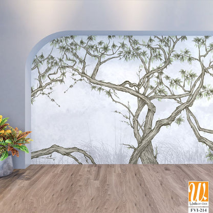 Trees climbing liants, leaves, nature, photo wallpapers in the room [WP-FVI-214]