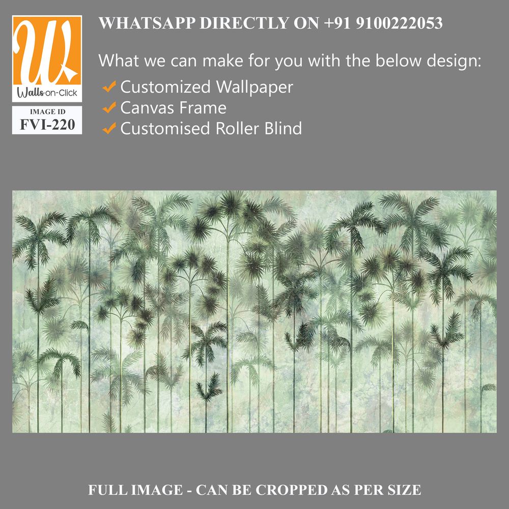 Tall tropical trees in the interior of any room, wall mural painted art [WP-FVI-220]