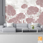 Graphic art poppies, drawing with poppies, photo wallpaper in the room, drawing in the interior of the house, flowers on a textured background with lazy elements, so the drawing can be used on covers, [WP-FVI-224]