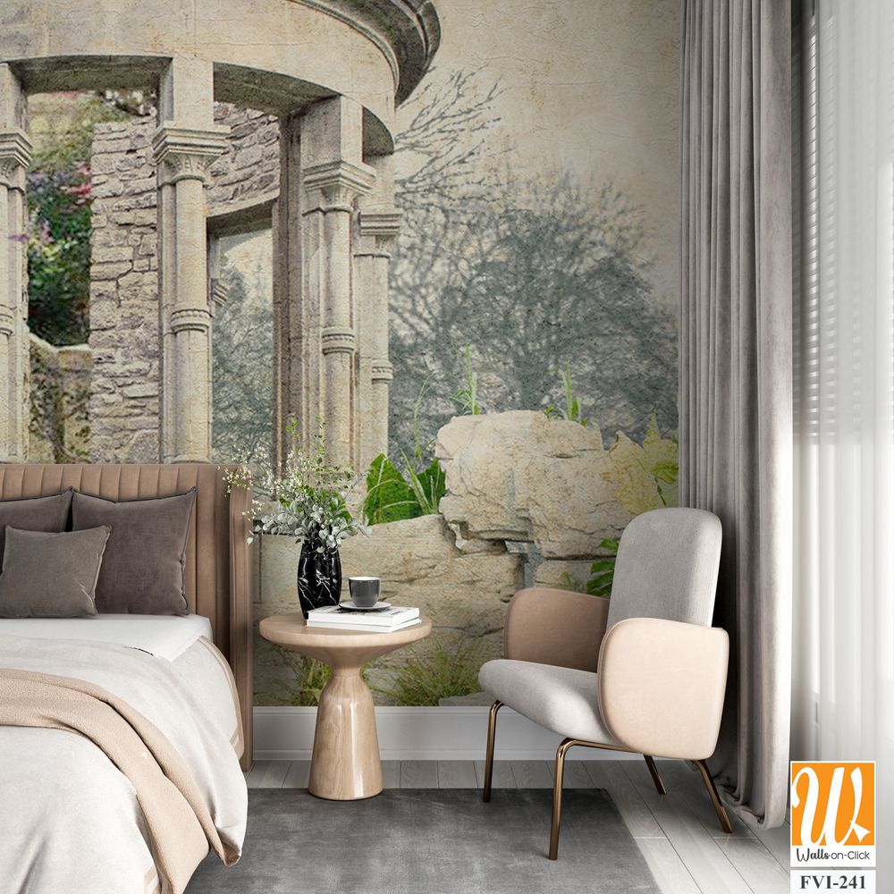 Architectural columns, stairs, stones ruins, old architecture and nature [WP-FVI-241]