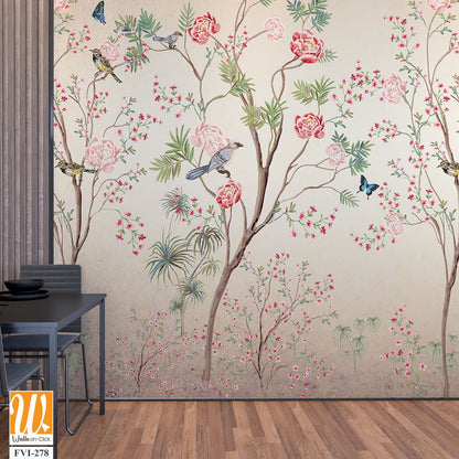 Hand-painted chinoiserie wallpaper [WP-FVI-278]