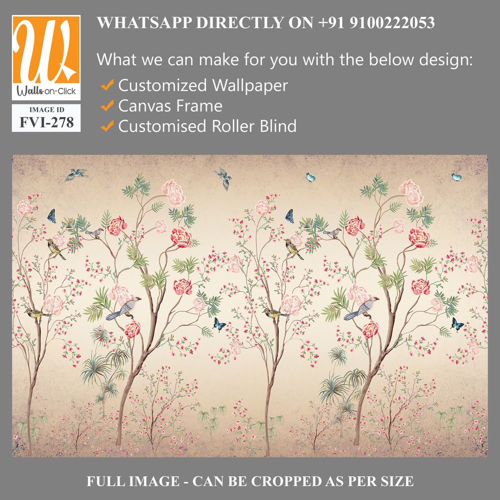 Hand-painted chinoiserie wallpaper [WP-FVI-278]