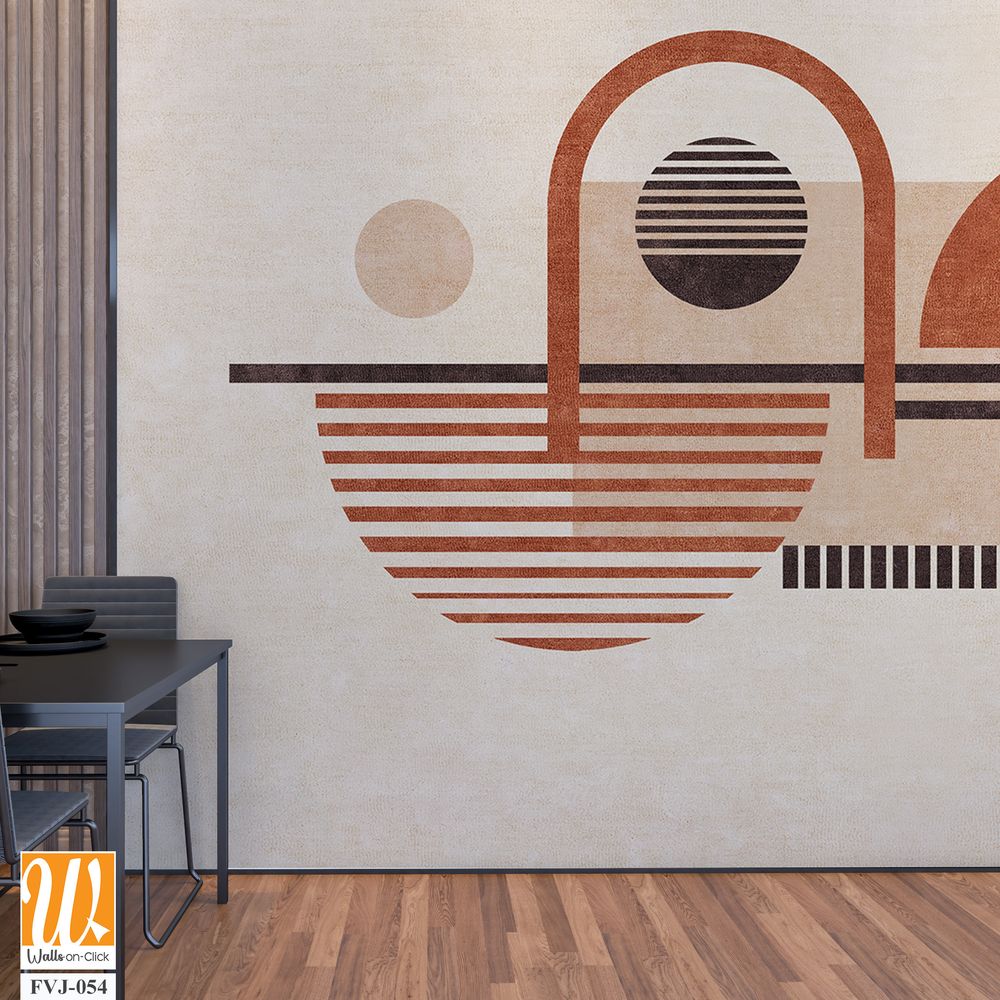 Mid-century modern abstract geometric shapes [WP-FVJ-054]