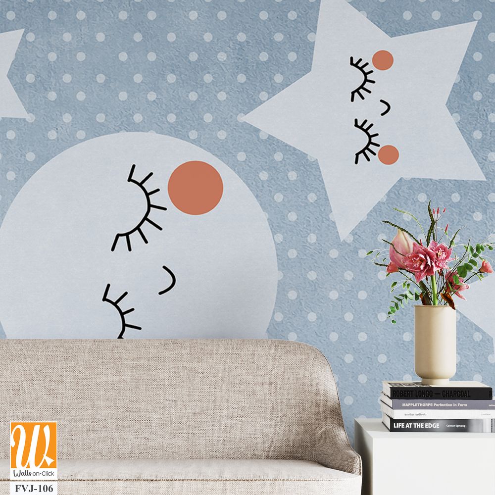 Cute children's rug design with stars [WP-FVJ-106]