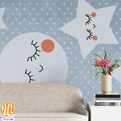 Cute children's rug design with stars [WP-FVJ-106]