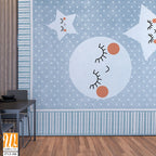 Cute children's rug design with stars [WP-FVJ-106]