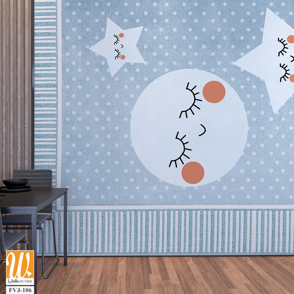 Cute children's rug design with stars [WP-FVJ-106]