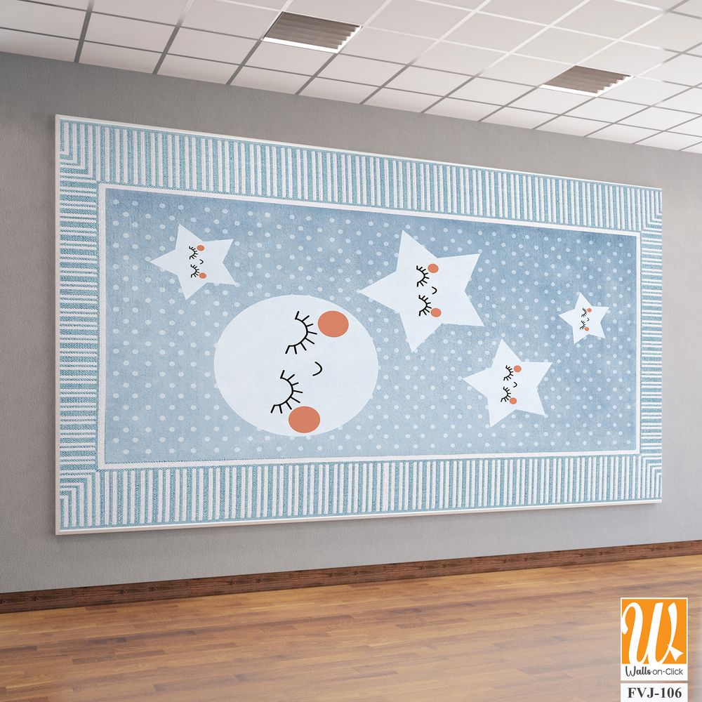 Cute children's rug design with stars [WP-FVJ-106]