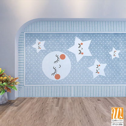 Cute children's rug design with stars [WP-FVJ-106]