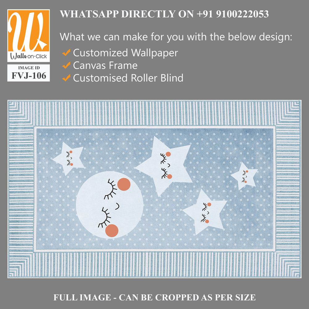 Cute children's rug design with stars [WP-FVJ-106]