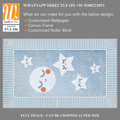 Cute children's rug design with stars [WP-FVJ-106]