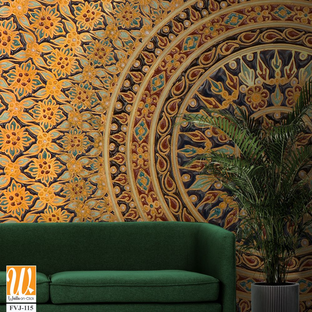 Large tapestry depicting the intricate geometric patterns [WP-FVJ-115]