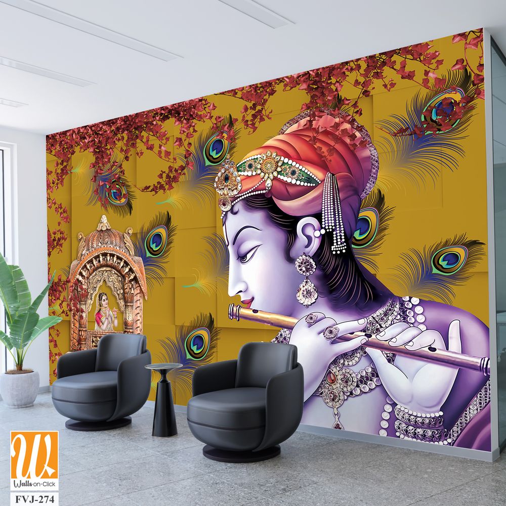 Lord Krishna playing the flute for Goddess Radha [WP-FVJ-274]