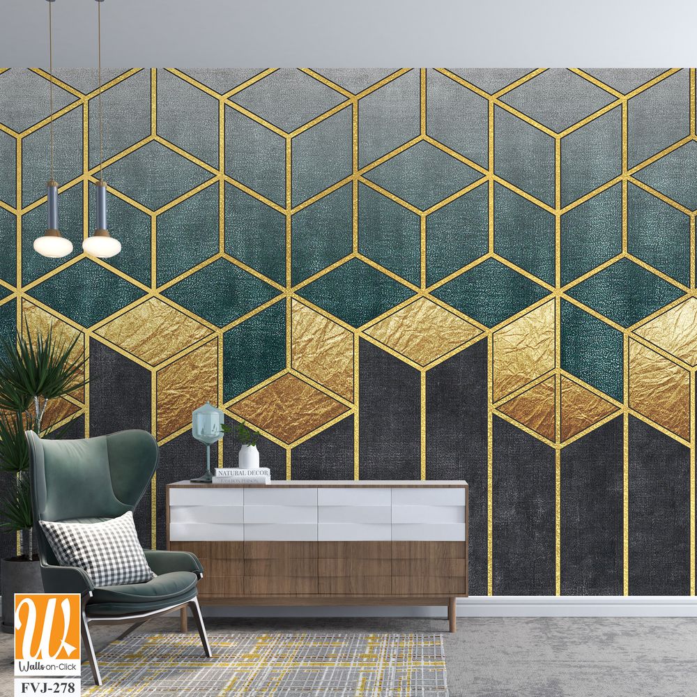 Geometric pattern with gold foil accents [WP-FVJ-278]