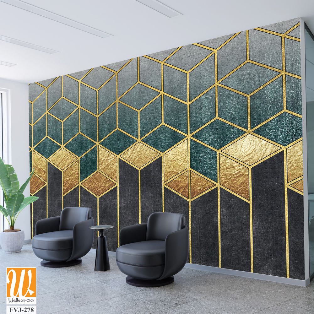 Geometric pattern with gold foil accents [WP-FVJ-278]
