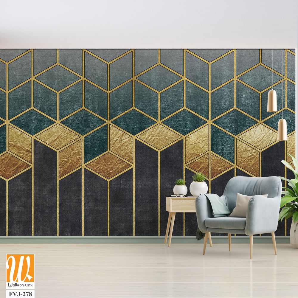 Geometric pattern with gold foil accents [WP-FVJ-278]