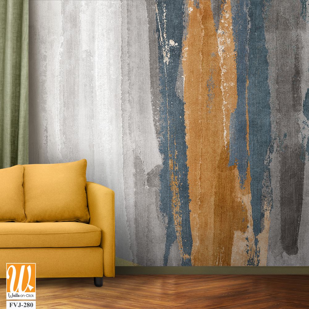 Watercolor abstract brush strokes with orange accents [WP-FVJ-280]
