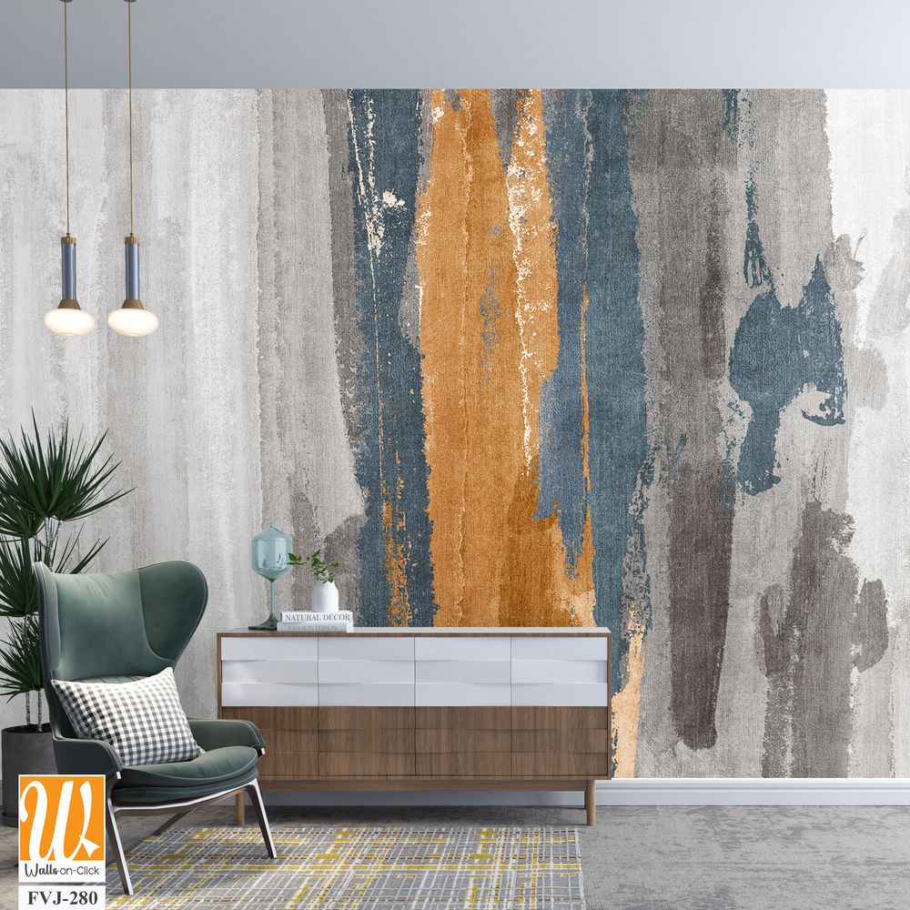 Watercolor abstract brush strokes with orange accents [WP-FVJ-280]